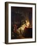 A Candlelit Interior with a Lady Seated at a Table, 1865-Petrus van Schendel-Framed Giclee Print