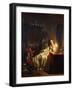 A Candlelit Interior with a Lady Seated at a Table, 1865-Petrus van Schendel-Framed Giclee Print