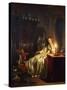 A Candlelit Interior with a Lady Seated at a Table, 1865-Petrus van Schendel-Stretched Canvas