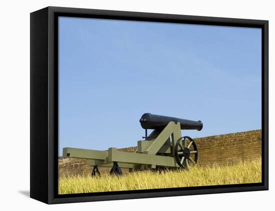 A Cannon at Fort Barrancas, NAS Pensacola Fl.-John Clark-Framed Stretched Canvas