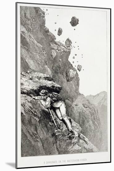 A Cannonade on the Matterhorn, 1862, from "The Ascent of the Matterhorn"-James Mahoney-Mounted Giclee Print