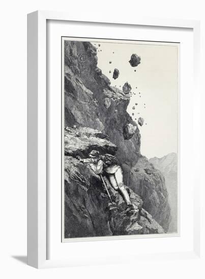 A Cannonade on the Matterhorn, from Scrambles amongst the Alps in the Years 1860-69, Pub. 1871 (Eng-James Mahoney-Framed Giclee Print