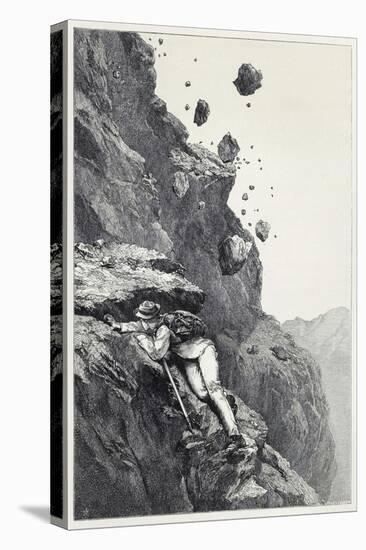 A Cannonade on the Matterhorn, from Scrambles amongst the Alps in the Years 1860-69, Pub. 1871 (Eng-James Mahoney-Stretched Canvas