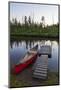 A Canoe Dock on the Cold Stream in the Northern Forests, Maine-Jerry & Marcy Monkman-Mounted Photographic Print