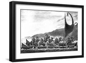 A Canoe of the Sandwich Islands, Late 18th Century-Page-Framed Giclee Print