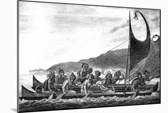 A Canoe of the Sandwich Islands, Late 18th Century-Page-Mounted Giclee Print
