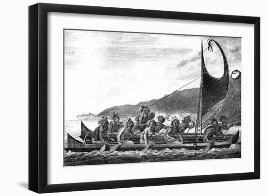 A Canoe of the Sandwich Islands, Late 18th Century-Page-Framed Premium Giclee Print