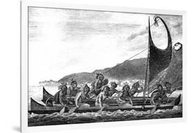 A Canoe of the Sandwich Islands, Late 18th Century-Page-Framed Giclee Print