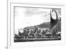 A Canoe of the Sandwich Islands, Late 18th Century-Page-Framed Giclee Print