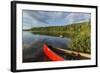 A Canoe on the Shore of Bald Mountain Pond. Bald Mountain Township, Maine-Jerry and Marcy Monkman-Framed Photographic Print