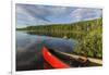 A Canoe on the Shore of Bald Mountain Pond. Bald Mountain Township, Maine-Jerry and Marcy Monkman-Framed Photographic Print