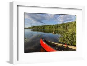 A Canoe on the Shore of Bald Mountain Pond. Bald Mountain Township, Maine-Jerry and Marcy Monkman-Framed Photographic Print