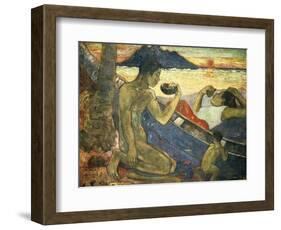 A Canoe (Tahitian Family), 1896-Paul Gauguin-Framed Giclee Print