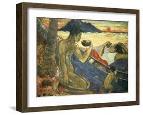 A Canoe (Tahitian Family), 1896-Paul Gauguin-Framed Giclee Print