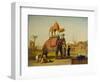 A Caparisoned Elephant - Scene Near Delhi (A Scene in the East Indies), 1832-William Daniell-Framed Premium Giclee Print