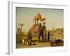 A Caparisoned Elephant - Scene Near Delhi (A Scene in the East Indies), 1832-William Daniell-Framed Giclee Print