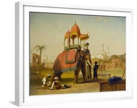 A Caparisoned Elephant - Scene Near Delhi (A Scene in the East Indies), 1832-William Daniell-Framed Giclee Print