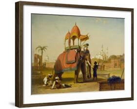 A Caparisoned Elephant - Scene Near Delhi (A Scene in the East Indies), 1832-William Daniell-Framed Giclee Print