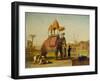 A Caparisoned Elephant - Scene Near Delhi (A Scene in the East Indies), 1832-William Daniell-Framed Giclee Print