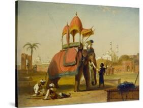 A Caparisoned Elephant - Scene Near Delhi (A Scene in the East Indies), 1832-William Daniell-Stretched Canvas