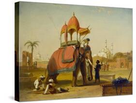 A Caparisoned Elephant - Scene Near Delhi (A Scene in the East Indies), 1832-William Daniell-Stretched Canvas