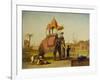 A Caparisoned Elephant - Scene Near Delhi (A Scene in the East Indies), 1832-William Daniell-Framed Giclee Print