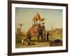 A Caparisoned Elephant - Scene Near Delhi (A Scene in the East Indies), 1832-William Daniell-Framed Giclee Print