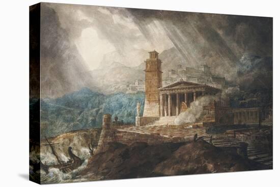 A Cappriccio of a Roman Port During a Storm-Joseph Michael Gandy-Stretched Canvas