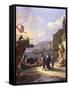 A Capriccio of a Mediterranean Port-Johannes Lingelbach-Framed Stretched Canvas