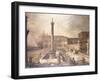 A Capriccio of a Piazza in Front of a Palace with the Column of Marcus Aurelius-Canaletto-Framed Giclee Print