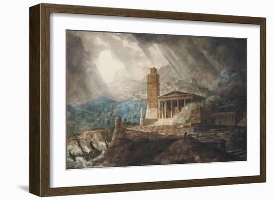 A Capriccio of a Roman Port During a Storm-Joseph Michael Gandy-Framed Giclee Print