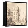 A Capriccio of a Venetian Palace Overlooking a Piazza with an Obelisk-Canaletto-Framed Stretched Canvas