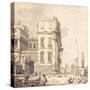 A Capriccio of a Venetian Palace Overlooking a Piazza with an Obelisk-Canaletto-Stretched Canvas