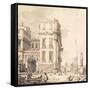 A Capriccio of a Venetian Palace Overlooking a Piazza with an Obelisk-Canaletto-Framed Stretched Canvas