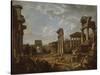 A Capriccio of the Roman Forum, 1741-Giovanni Paolo Pannini or Panini-Stretched Canvas