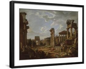 A Capriccio of the Roman Forum, 1741-Giovanni Paolo Pannini or Panini-Framed Giclee Print