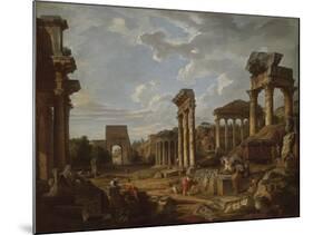 A Capriccio of the Roman Forum, 1741-Giovanni Paolo Pannini or Panini-Mounted Giclee Print