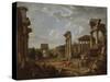 A Capriccio of the Roman Forum, 1741-Giovanni Paolo Pannini or Panini-Stretched Canvas