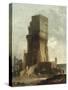 A Capriccio of the Tower of Benevento-Hubert Robert-Stretched Canvas