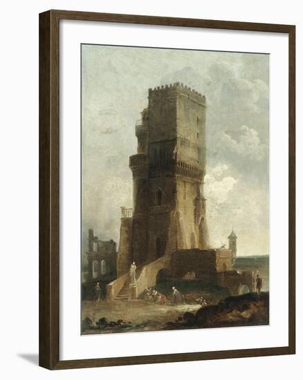 A Capriccio of the Tower of Benevento-Hubert Robert-Framed Giclee Print