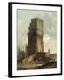 A Capriccio of the Tower of Benevento-Hubert Robert-Framed Giclee Print