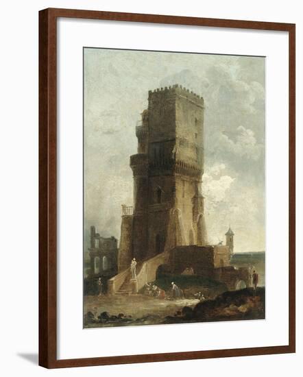 A Capriccio of the Tower of Benevento-Hubert Robert-Framed Giclee Print