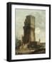 A Capriccio of the Tower of Benevento-Hubert Robert-Framed Giclee Print