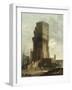 A Capriccio of the Tower of Benevento-Hubert Robert-Framed Giclee Print