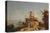A Capriccio of the Venetian Lagoon (Oil on Canvas)-Michele Marieschi-Stretched Canvas
