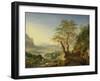 A Capriccio River Landscape, C.1700 (Oil on Copper)-Jan The Elder Griffier-Framed Giclee Print