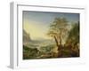 A Capriccio River Landscape, C.1700 (Oil on Copper)-Jan The Elder Griffier-Framed Giclee Print