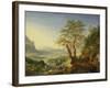 A Capriccio River Landscape, C.1700 (Oil on Copper)-Jan The Elder Griffier-Framed Giclee Print