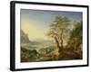 A Capriccio River Landscape, C.1700 (Oil on Copper)-Jan The Elder Griffier-Framed Giclee Print