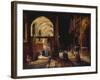 A Capriccio View of a Gothic Cathedral Interior with a Mass being Celebrated in a Side Chapel, 1630-Hendrik van Steenwyck-Framed Giclee Print